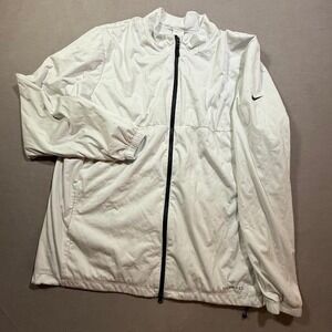 Nike StormFIT Mens XL White Lightweight Full Zip Jacket Windbreaker‎ Athletic